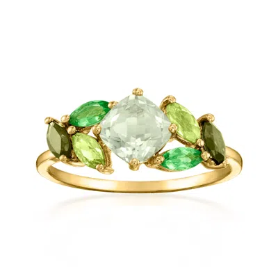 Ross-simons 1.70 Ct. T.w. Tonal Green Multi-gemstone Ring In 14kt Yellow Gold In Animal Print