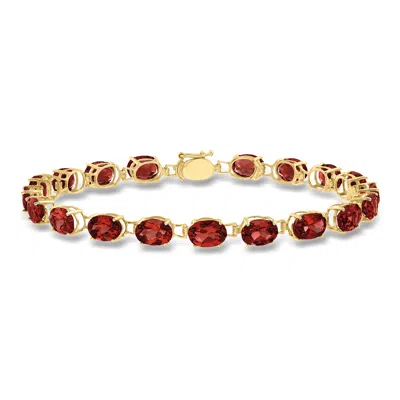 Ross-simons 18.00 Ct. T.w. Oval Garnet Bracelet In 14kt Yellow Gold