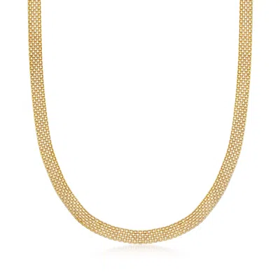Ross-simons 18kt Gold Over Sterling Bismark-link Necklace In Brown