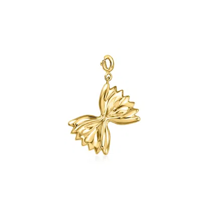 Ross-simons 18kt Gold Over Sterling Bowtie Pasta Charm In Gray