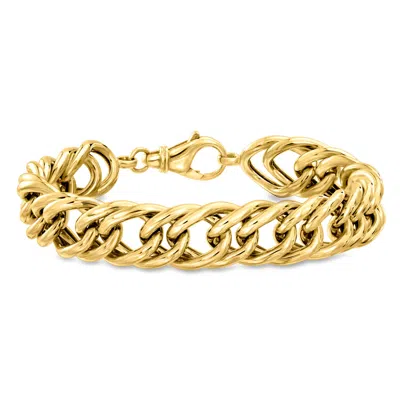 Ross-simons 18kt Gold Over Sterling Curb-link Bracelet In White