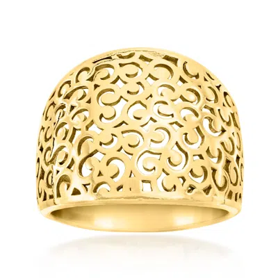 Ross-simons 18kt Gold Over Sterling Filigree Ring In Gray