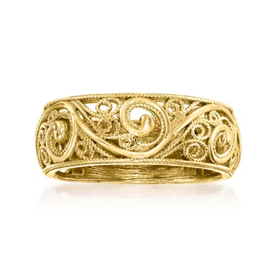 Ross-simons 18kt Gold Over Sterling Scrollwork Ring