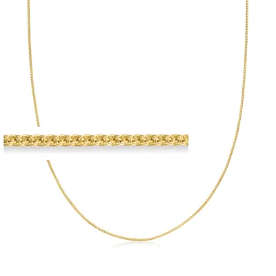 Ross-simons 1mm 10kt Yellow Gold Adjustable Wheat-chain Necklace In Transparent