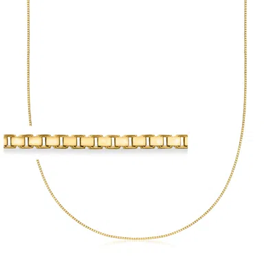 Ross-simons 1mm 10kt Yellow Gold Box-chain Necklace