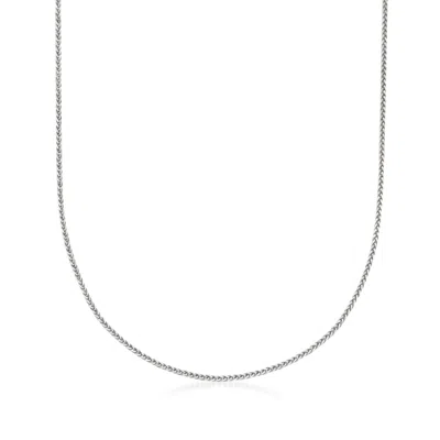 Ross-simons 1mm 14kt White Gold Adjustable Wheat-chain Necklace In Metallic
