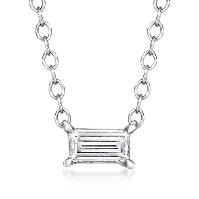 Ross-simons .20 Carat Baguette Lab Grown Diamond Necklace In 14kt White Gold