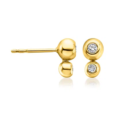 Ross-simons .20 Ct. T.w. Bezel-set Lab Grown Diamond Drop Earrings In 18kt Gold Over Sterling