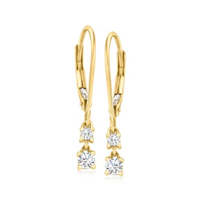 Ross-simons .20 Ct. T.w. Diamond Drop Earrings In 10kt Yellow Gold