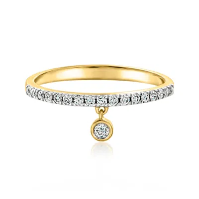 Ross-simons .20 Ct. T.w. Lab Grown Diamond Drop Ring In 18kt Gold Over Sterling