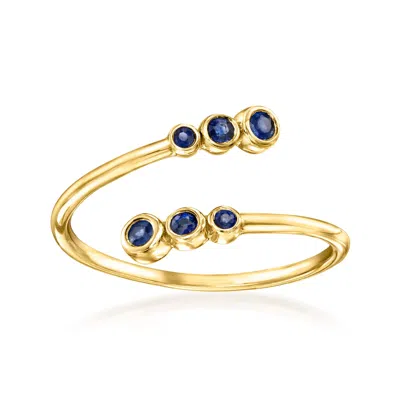 Ross-simons .20 Ct. T.w. Sapphire Bypass Ring In 10kt Yellow Gold