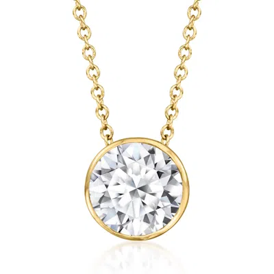 Ross-simons 2.00 Carat Bezel-set Lab Grown Diamond Necklace In 14kt Yellow Gold