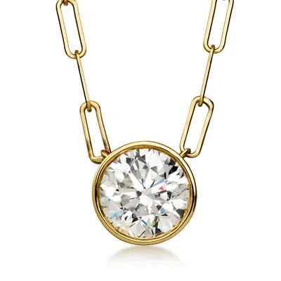 Ross-simons 2.00 Carat Bezel-set Lab Grown Diamond Paper Clip Link Necklace In 14kt Yellow Gold