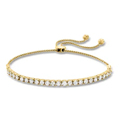 Ross-simons 2.00 Ct. T.w. Lab Grown Diamond Bolo Bracelet In 18kt Gold Over Sterling
