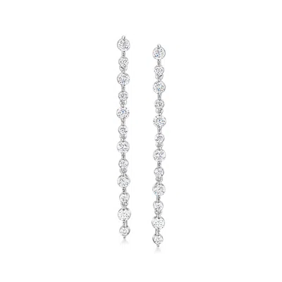 Ross-simons 2.00 Ct. T.w. Lab Grown Diamond Linear Drop Earrings In 14kt White Gold In Metallic