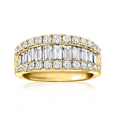 Ross-simons 2.00 Ct. T.w. Round And Baguette Lab Grown Diamond Ring In 14kt Yellow Gold In Blue