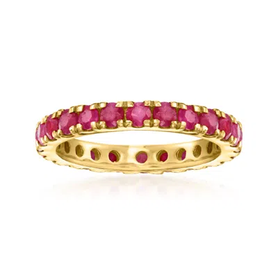 Ross-simons 2.00 Ct. T.w. Ruby Eternity Band In 18kt Gold Over Sterling