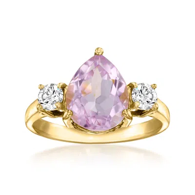 Ross-simons 2.20 Carat Amethyst Ring With .50 Ct. T.w. Lab Grown Diamonds In 18kt Gold Over Sterling In Purple