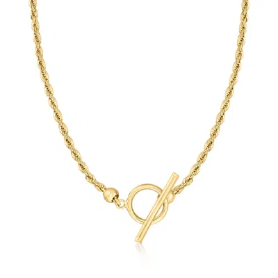 Ross-simons 2.2mm 10kt Yellow Gold Rope-chain Toggle Necklace