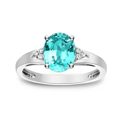 Ross-simons 2.40 Carat Blue Zircon Ring With Diamonds In 14kt White Gold