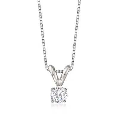 Ross-simons .25 Carat Diamond Solitaire Necklace In 14kt White Gold In Silver