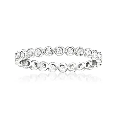 Ross-simons .25 Ct. T.w. Bezel-set Lab Grown Diamond Eternity Band In 14kt White Gold In Metallic