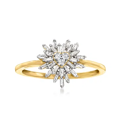 Ross-simons .25 Ct. T.w. Diamond Bursting Heart Ring In 10kt Yellow Gold