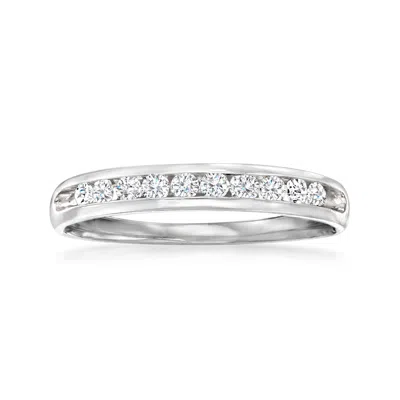 Ross-simons .25 Ct. T.w. Diamond Wedding Band In 14kt White Gold In Red