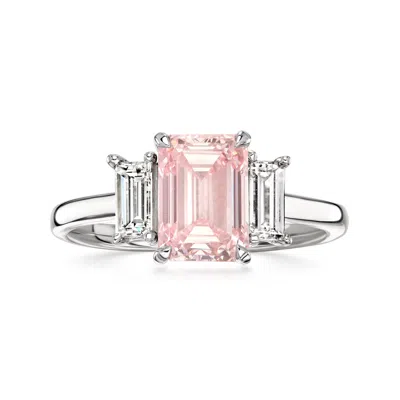 Ross-simons 2.50 Ct. T.w. Lab Grown Pink And White Diamond Ring In 14kt White Gold In Multi
