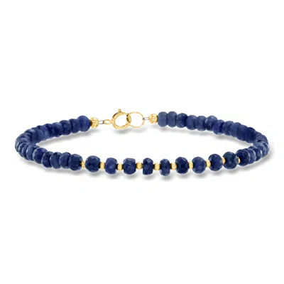 Ross-simons 25.00 Ct. T.w. Sapphire Bead Bracelet In 10kt Yellow Gold