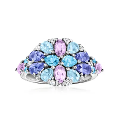 Ross-simons 2.60 Ct. T.w. Multi-gemstone Ring In Sterling Silver
