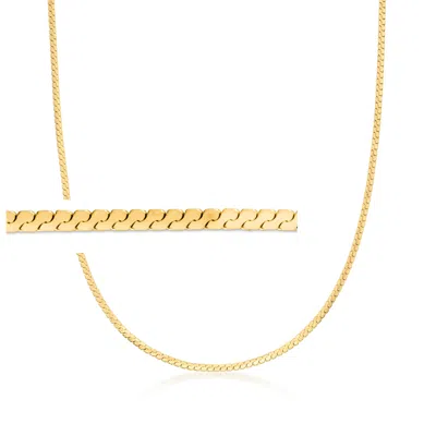 Ross-simons 2mm 14kt Yellow Gold Serpentine-chain Necklace