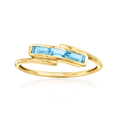 Ross-simons .30 Ct. T.w. Swiss Blue Topaz Ring In 10kt Yellow Gold