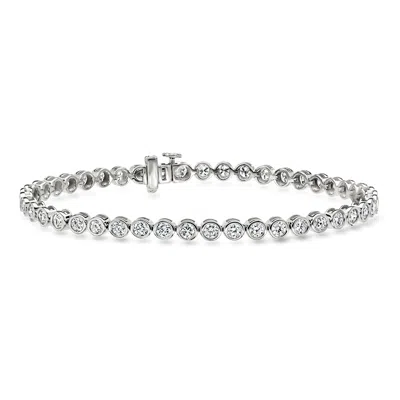 Ross-simons 3.00 Ct. T.w. Bezel-set Lab Grown Diamond Tennis Bracelet In Sterling Silver