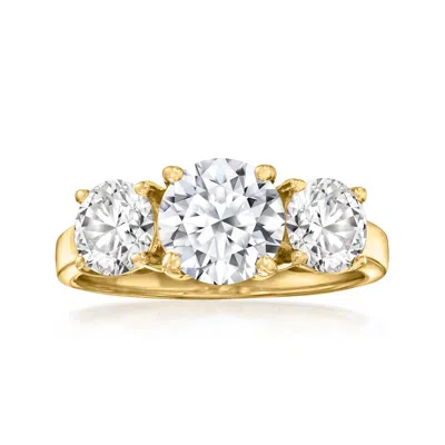 Ross-simons 3.00 Ct. T.w. Round Lab Grown Diamond Three-stone Ring In 14kt Yellow Gold In Red