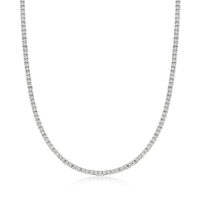 Ross-simons 3.00- Diamond Tennis Necklace In Sterling Silver In Metallic