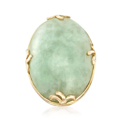 Ross-simons 30x20mm Jade Ring In 18kt Gold Over Sterling In Green