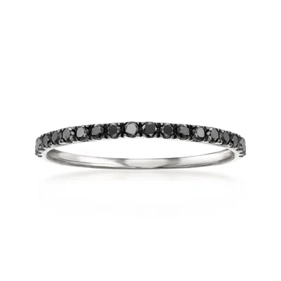 Ross-simons .33 Ct. T.w. Black Diamond Ring In Sterling Silver