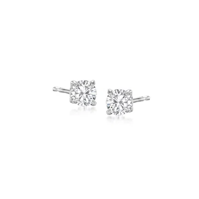 Ross-simons .33 Ct. T.w. Diamond Stud Earrings In 14kt White Gold