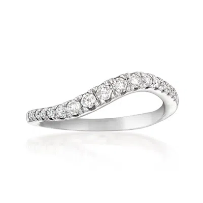 Ross-simons .33 Ct. T.w. Diamond Wavy Ring In Sterling Silver