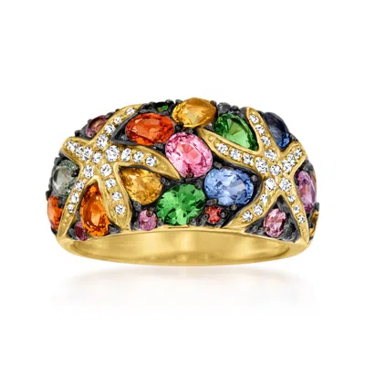 Ross-simons Multicolored Sapphire And . Diamond Starfish Ring In 14kt Gold