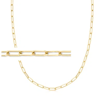 Ross-simons 3mm 10kt Yellow Gold Paper Clip Link Choker Necklace
