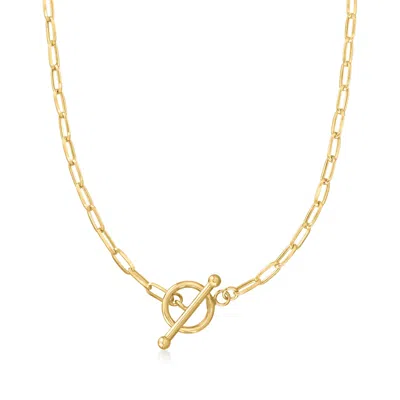 Ross-simons 3mm 10kt Yellow Gold Paper Clip Link Toggle Necklace