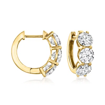 Ross-simons 4.00 Ct. T.w. Lab Grown Diamond Huggie Hoop Earrings In 14kt Yellow Gold