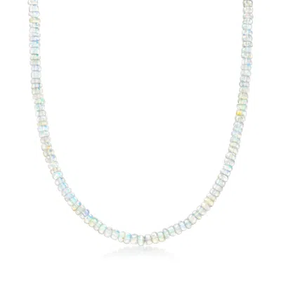 Ross-simons 4-4.5mm Opal Bead Necklace With 14kt Yellow Gold Magnetic Clasp