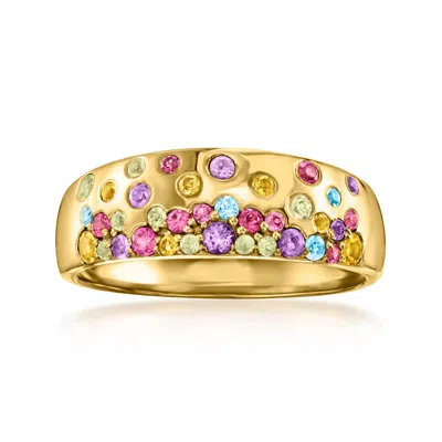 Ross-simons .45 Ct. T.w. Scattered Multi-gemstone Ring In 18kt Gold Over Sterling