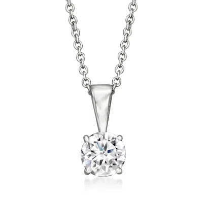 Ross-simons .50 Carat Lab Grown Diamond Solitaire Necklace In 14kt White Gold In Silver