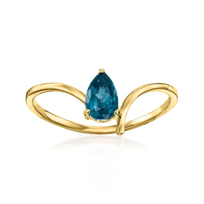 Ross-simons .50 Carat London Blue Topaz Ring In 14kt Yellow Gold