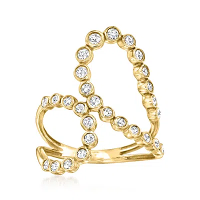 Ross-simons .50 Ct. T.w. Bezel-set Diamond Double-loop Ring In 14kt Yellow Gold