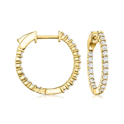 Ross-simons .50 Ct. T.w. Lab Grown Diamond Inside-outside Hoop Earrings In 18kt Gold Over Sterling